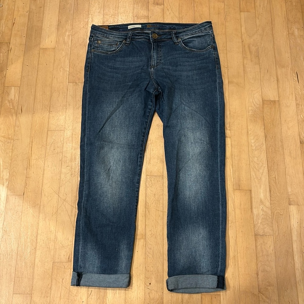 Kut from the Kloth boyfriend jeans, aged wash size 10